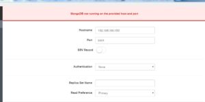 Could not connect to MongoDB on the provided host and port